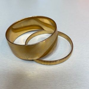 Two Gold tone J Crew bangle bracelets